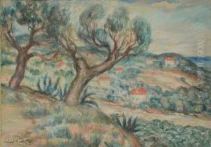 Paysage De Cagnes Sur Mer by Abel Faivre
