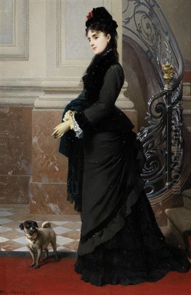 Une Femme Elegante Avec Chien - view 1
