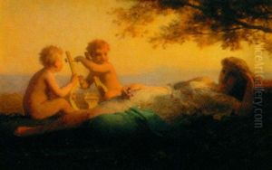 Putti Serenading A Reclining Maiden
