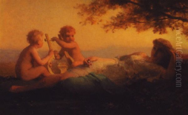 Putti Serenading Reclining Maiden - view 1