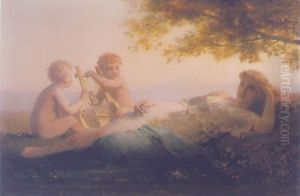Jeune Femme Au Bord De La Mer by Antoine Jean Etienne (Tony) Faivre