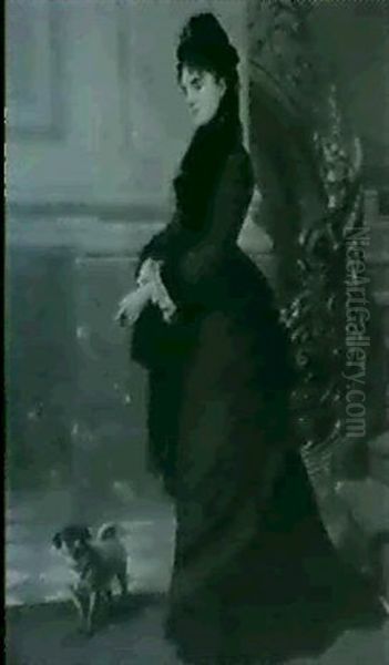Une Femme Elegante Avec Chien - view 1