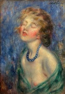Le Collier De Perles Bleues by Jules-Abel Faivre