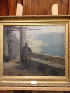 Moine Sur Les Hauteurs D'une Baie by Jules-Abel Faivre