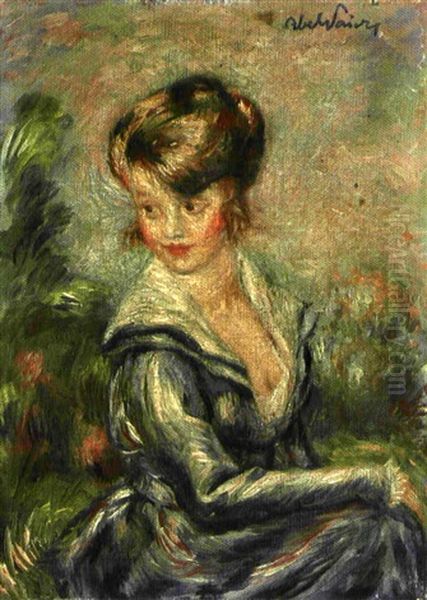 Portrait De Jeune Femme A La Robe Bleue - view 1