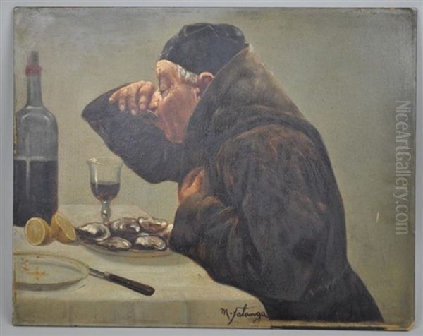 A Monk With Oysters And Wine - view 1