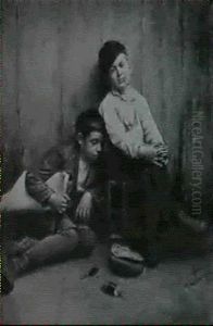 Street Urchins Smoking by Michele Falanga