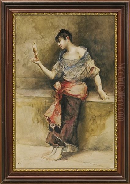 Girl With A Statue - view 1