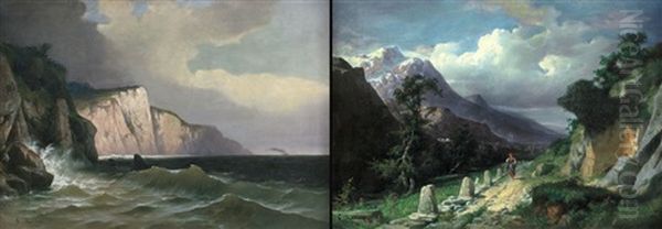 Paesaggio Montano Con Figura (+ Nubi Sul Promontorio; 2 Works) - view 1