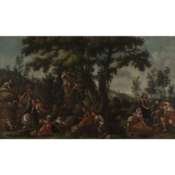 Les Vendangeurs; Les Chasseurs (pair) - view 1