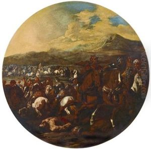 Battle Scene by Aniello Falcone