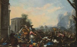 Melee Near The Temple Of Vesta by Aniello Falcone