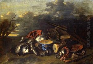 Trophees Militaires Dans Un Paysage (+ Another, Similar; Pair) Trophees Militaires Dans Un Paysage (+ Another, Similar; Pair)