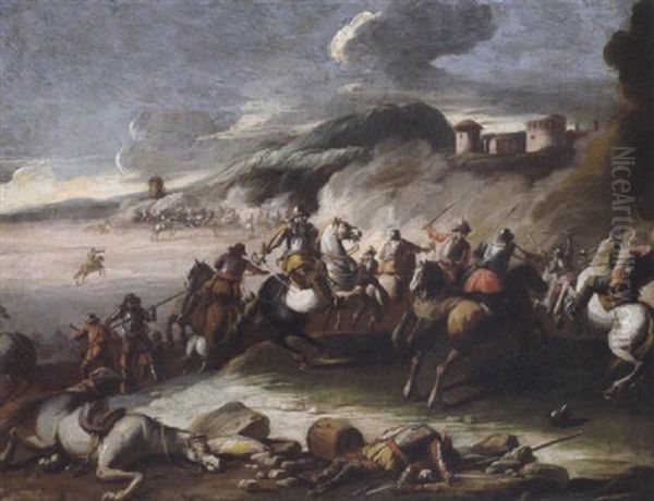 Reitergefecht In Einer Gebirgigen Landschaft - view 1