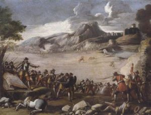 Gefecht Zwischen Musketieren Und Pikenieren
