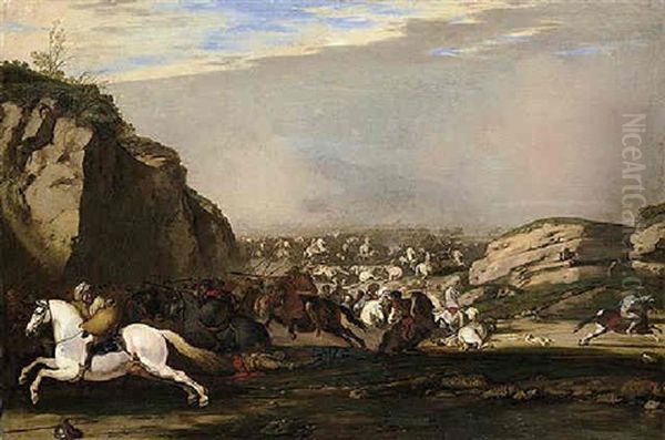 A Cavalry Engagement Between Turks And Christians - view 1