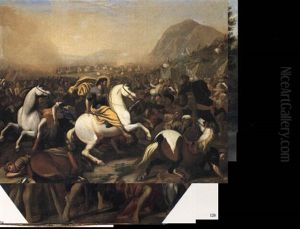 La Battaglia Di Clavijo by Aniello Falcone