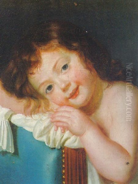 A Girl Leaning On The Back Of A Chair - view 1