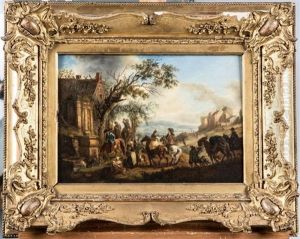 La Halte Des Cavaliers by Carel van Falens or Valens