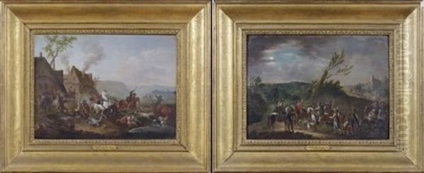 Le Convoi D'armee Soldats Pillant Un Village (pair) - view 1