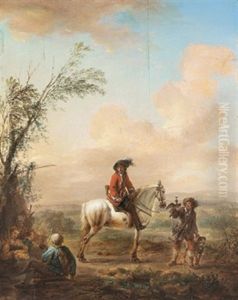 Reiter In Einer Landschaft by Carel van Falens or Valens