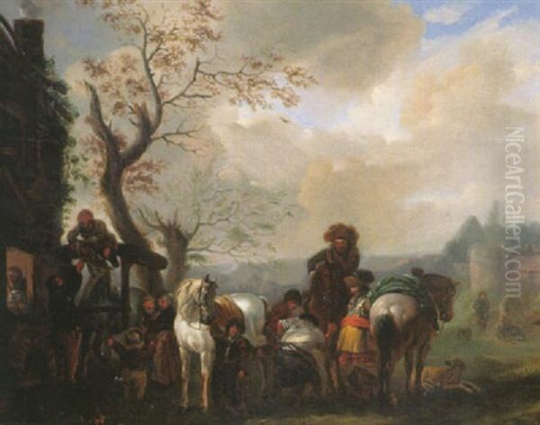 Scene De Village Avec Un Marechal-ferrant - view 1