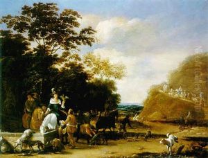 Le Depart Pour La Chasse by Carel van Falens or Valens