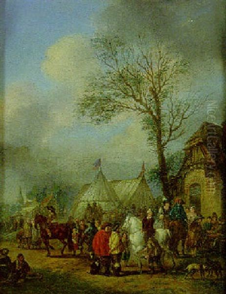 Horsemen And Other Figures Before An Inn - view 1