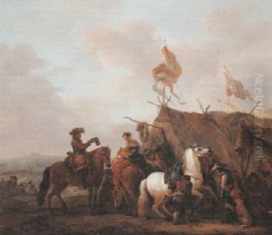 Le Campement Militaire by Carel van Falens or Valens