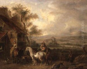 La Halte A L'auberge by Carel van Falens or Valens