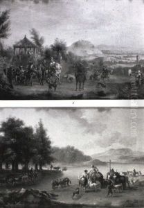 La Halte Des Cavaliers by Carel van Falens or Valens