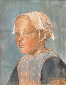 Jeune Bretonne Au Bonnet by Pierre Falize