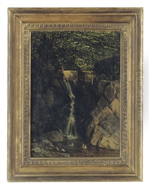A Waterfall Illuminated By Sunlight - view 1
