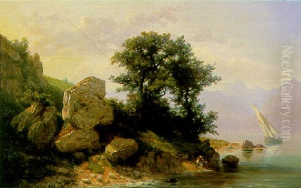Les Pecheurs Au Bord Du Lac - view 1
