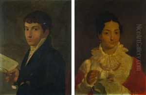 Ritratto Di Giuseppe Paolini - Ritratto Di Anna Paolini by Pietro Fancelli