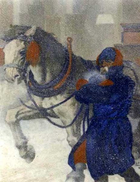 Price 10 Cents (horseman And Carriage In The Snow, New York) - view 1