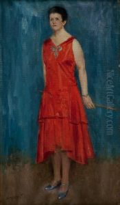 Signora In Abito Rosso by Antonio Maria Aspettati