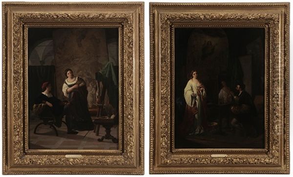 A Pair Of Paintings: Titian Painting Flora - view 1