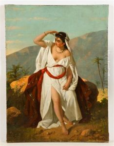 Portrait Of A Lady (orientalist Scene) by Enrico Fanfani