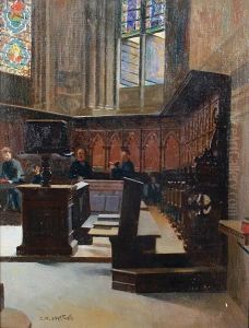 A Church Interior by Antonio Maria Aspettati