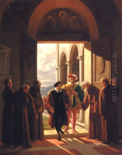 Noblemen Entering A Monastery - view 1