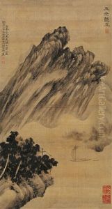 Five Peaks Of Mountain In Autumn