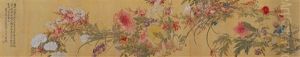 Flowers In The Style Of Mogu by Fang Xun