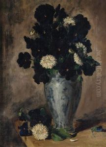 Pensees Et Dahlias Dans Un Vase by Henri Fantin-Latour