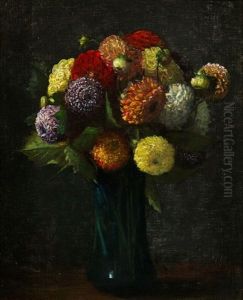 Bouquet De Dahlias by Henri Fantin-Latour