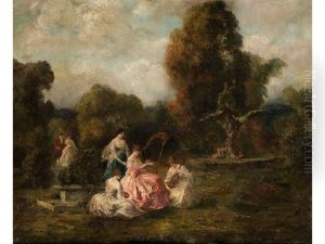 Die Galante Harfinistin by Henri Fantin-Latour