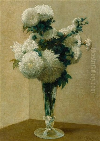 Chrysanthemenstrauss In Einer Vase - view 1