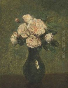 Roses Blanches Dans Un Vase by Henri Fantin-Latour