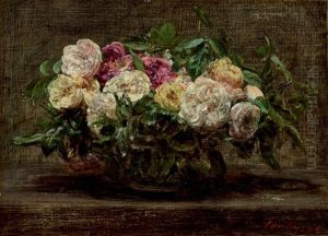 Roses Epanouies by Henri Fantin-Latour