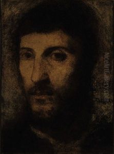 La Tete Du Portrait D'homme (after Titian) by Henri Fantin-Latour